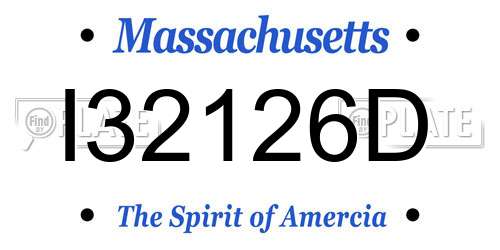 I32126D Massachusetts License Plate