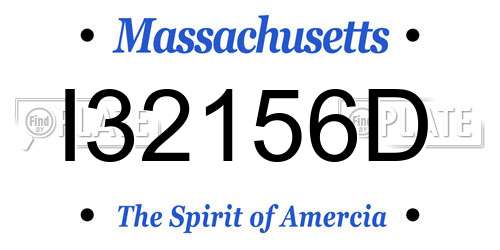 I32156D Massachusetts License Plate