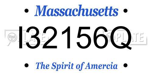 I32156Q Massachusetts License Plate