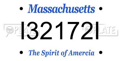 I32172I Massachusetts License Plate