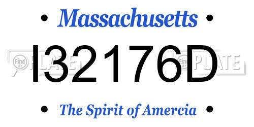 I32176D Massachusetts License Plate