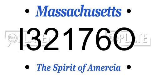 I32176O Massachusetts License Plate