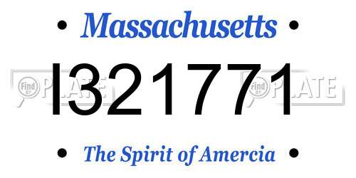 I321771 Massachusetts License Plate