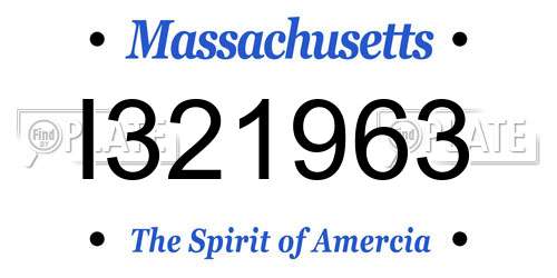I321963 Massachusetts License Plate