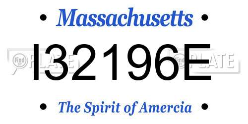 I32196E Massachusetts License Plate