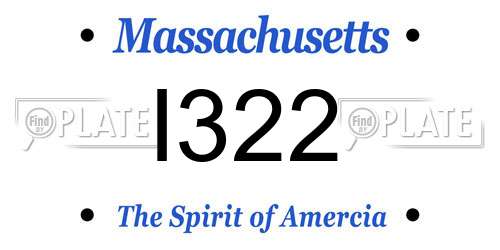 I322 Massachusetts License Plate