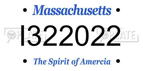 I322022 Massachusetts License Plate