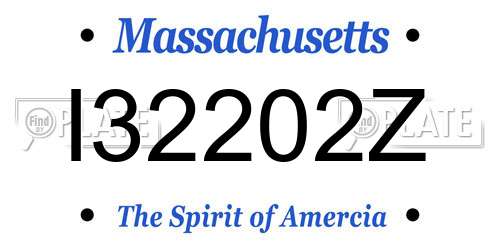 I32202Z Massachusetts License Plate