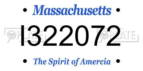 I322072 Massachusetts License Plate