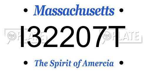 I32207T Massachusetts License Plate