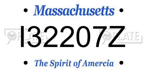 I32207Z Massachusetts License Plate