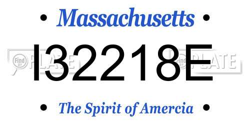 I32218E Massachusetts License Plate