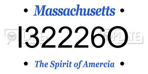 I32226O Massachusetts License Plate