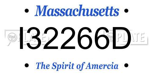 I32266D Massachusetts License Plate