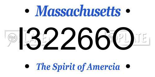 I32266O Massachusetts License Plate