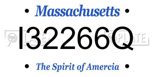 I32266Q Massachusetts License Plate