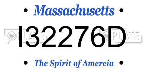 I32276D Massachusetts License Plate