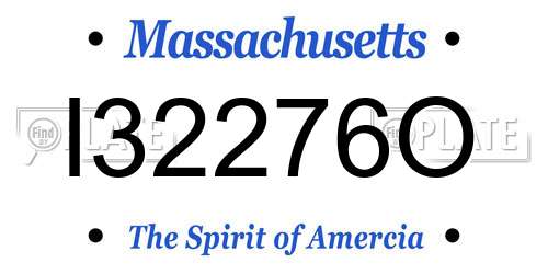 I32276O Massachusetts License Plate