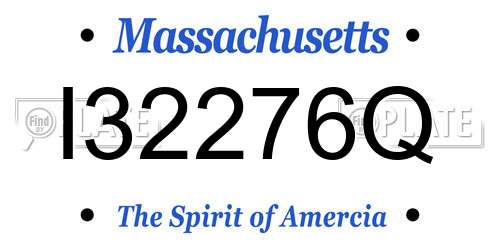 I32276Q Massachusetts License Plate