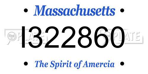 I322860 Massachusetts License Plate
