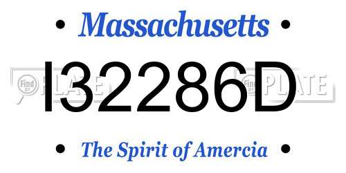 I32286D Massachusetts License Plate