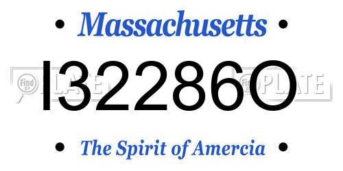 I32286O Massachusetts License Plate
