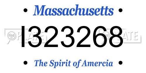 I323268 Massachusetts License Plate