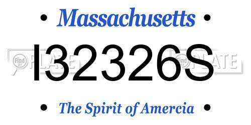 I32326S Massachusetts License Plate