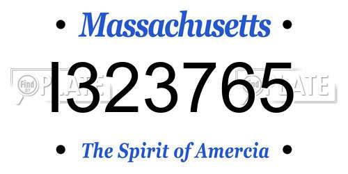 I323765 Massachusetts License Plate
