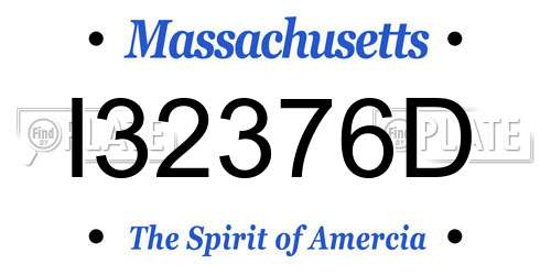 I32376D Massachusetts License Plate