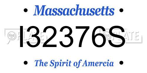 I32376S Massachusetts License Plate