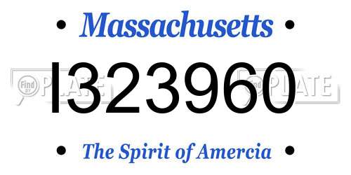 I323960 Massachusetts License Plate
