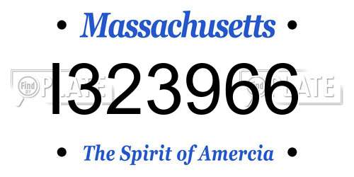 I323966 Massachusetts License Plate