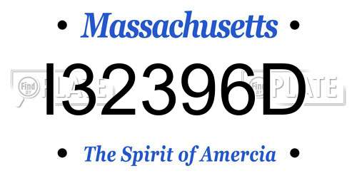 I32396D Massachusetts License Plate