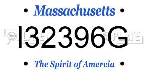 I32396G Massachusetts License Plate