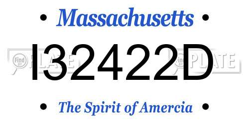 I32422D Massachusetts License Plate