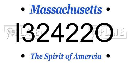 I32422O Massachusetts License Plate