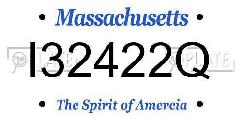I32422Q Massachusetts License Plate