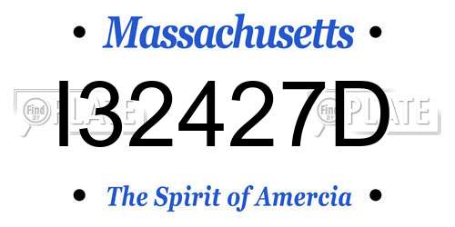 I32427D Massachusetts License Plate