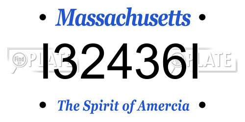 I32436I Massachusetts License Plate