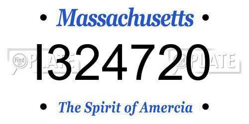 I324720 Massachusetts License Plate