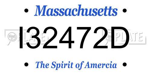 I32472D Massachusetts License Plate