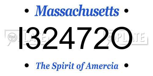 I32472O Massachusetts License Plate