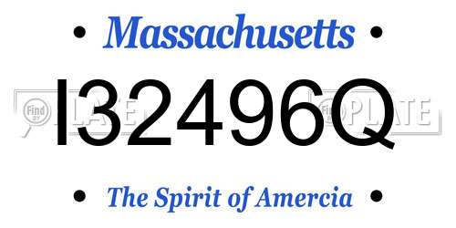 I32496Q Massachusetts License Plate