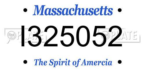 I325052 Massachusetts License Plate