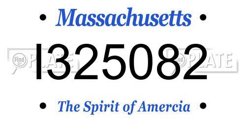 I325082 Massachusetts License Plate