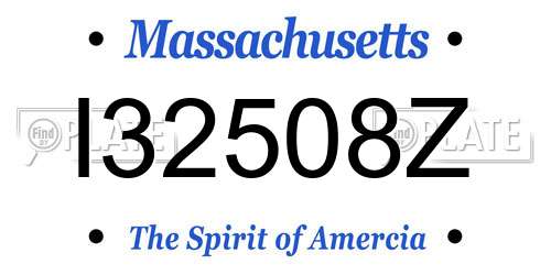 I32508Z Massachusetts License Plate
