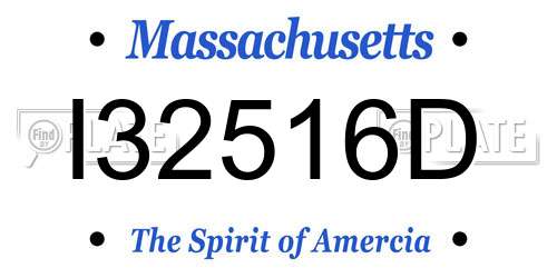 I32516D Massachusetts License Plate