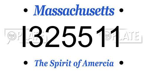 I325511 Massachusetts License Plate