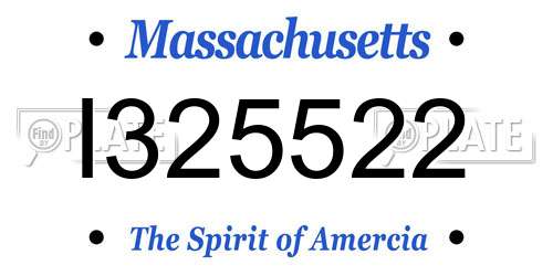 I325522 Massachusetts License Plate